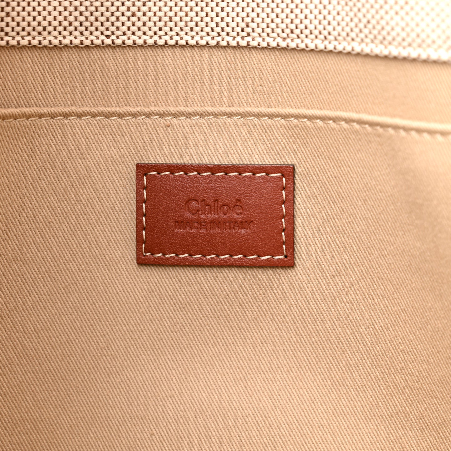 Cotton Calfskin Medium Woody Ribbon Tote White Brown