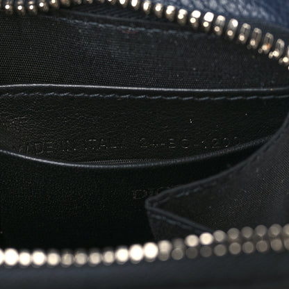 Christian Dior X SHAWN STUSSY Grained Calfskin Ox Head Crossbody Double Zip Crossbody Pouch Navy Blue 8 of 12