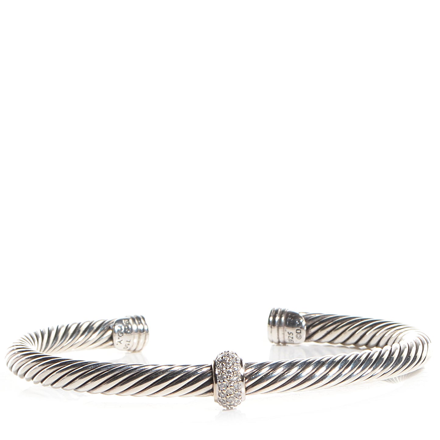 Sterling Silver Diamond 5mm Cable Classics Single Station Bracelet