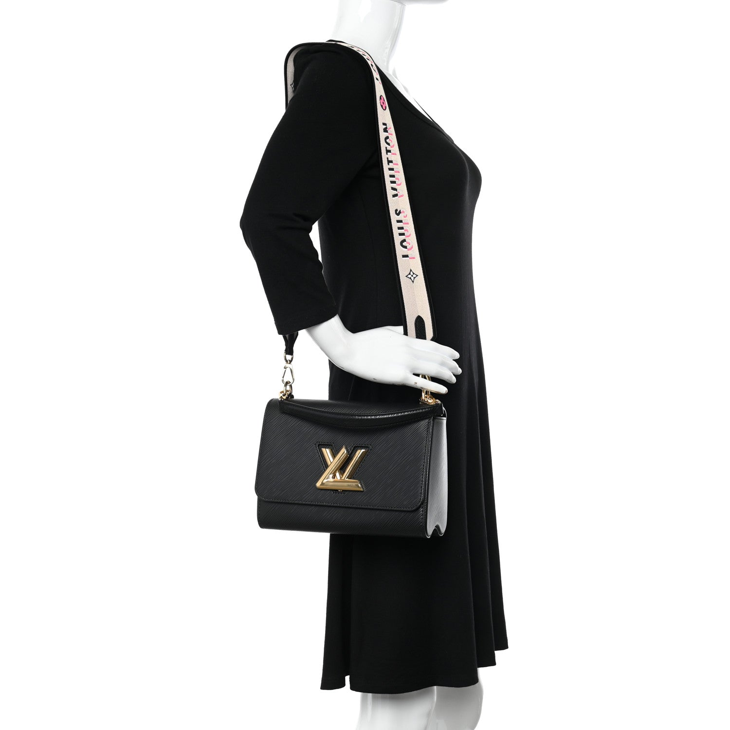 Louis Vuitton Epi Twist Top Handle Shoulder Bag MM Black 2 of 10