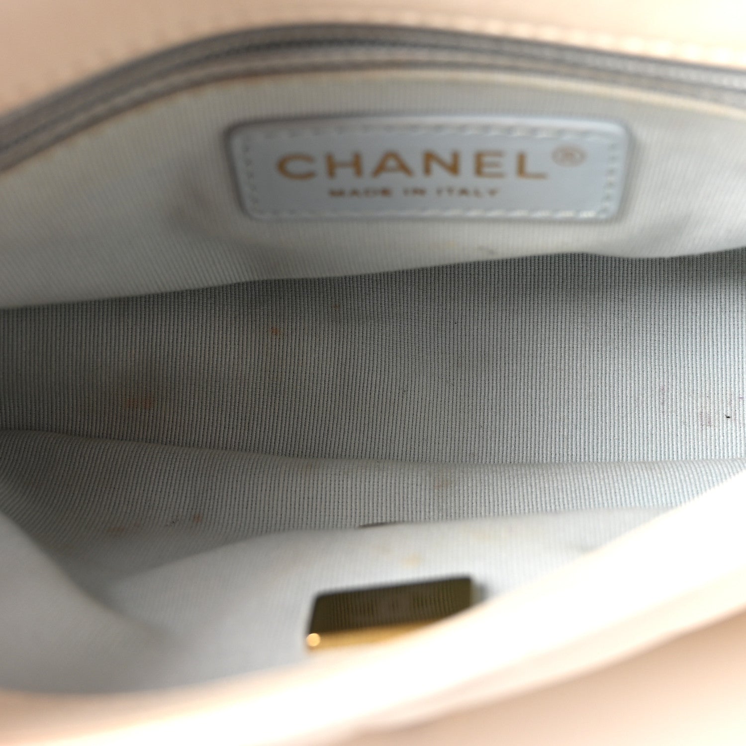 Chanel Shiny Lambskin Quilted Pearl Twist Mini Square Flap White 8 of 19