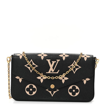 Louis Vuitton Empreinte Monogram Giant Felicie Pochette Black Beige 1 of 10