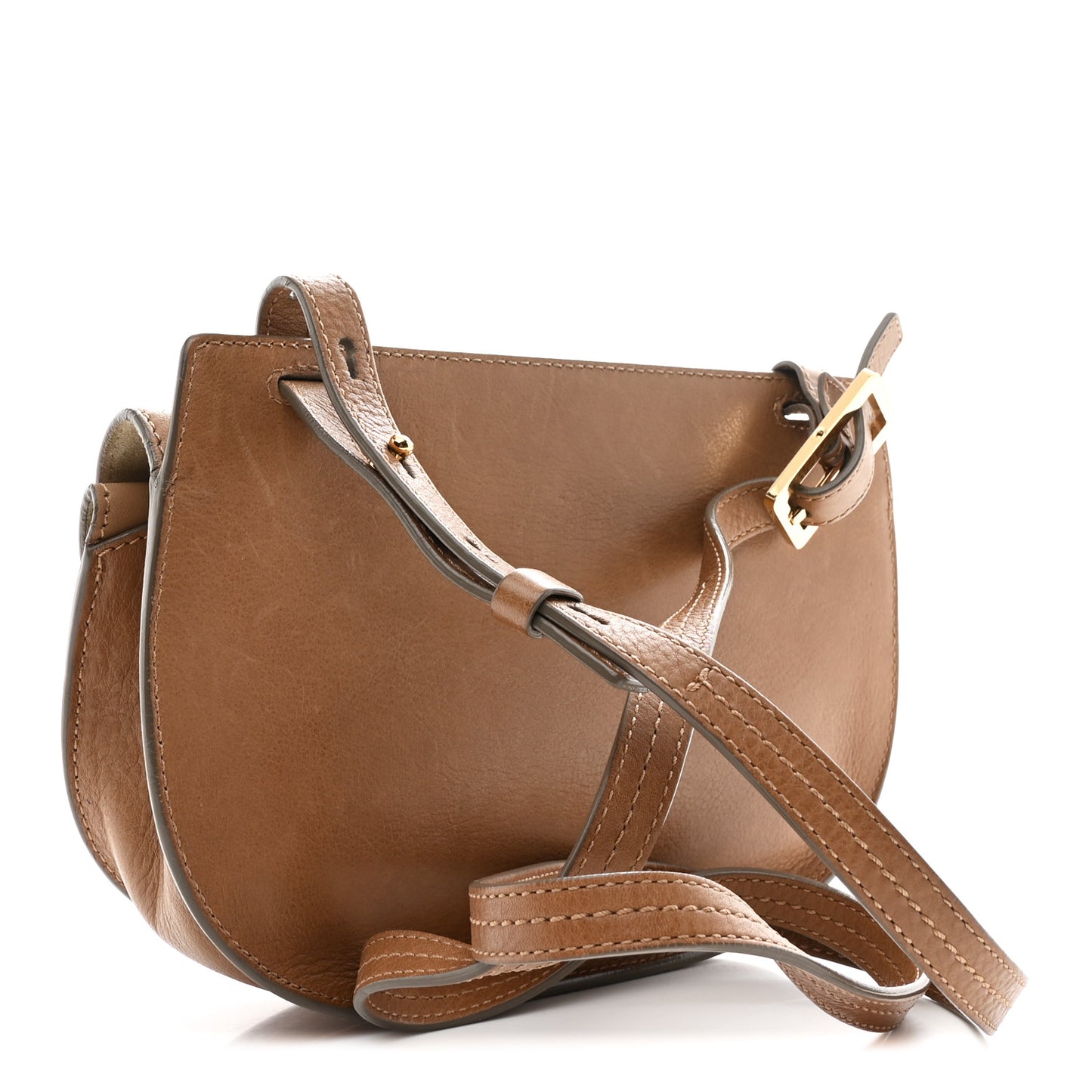 Calfskin Georgia Crossbody Bag Chestnut Cream