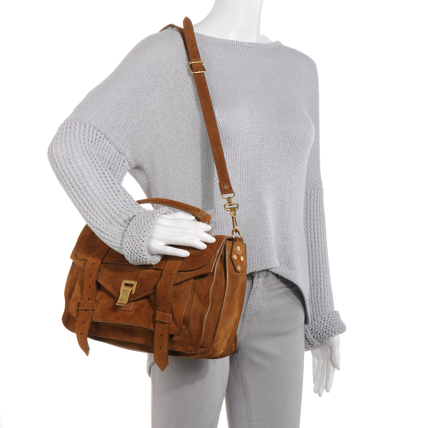 Suede PS1 Medium Satchel Tobacco