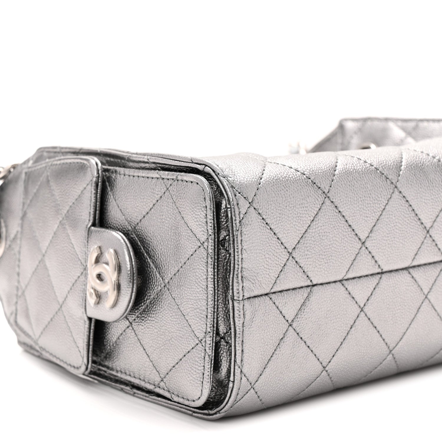 Chanel Metallic Caviar Quilted Mini Chanel 25 Handbag Anthracite 9 of 10