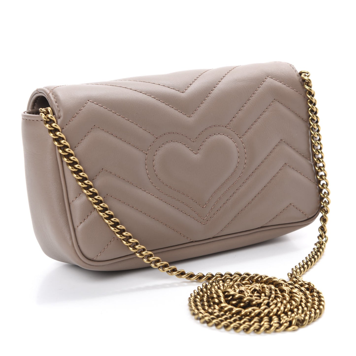 Calfskin Matelasse Super Mini GG Marmont Shoulder Bag Porcelain Rose