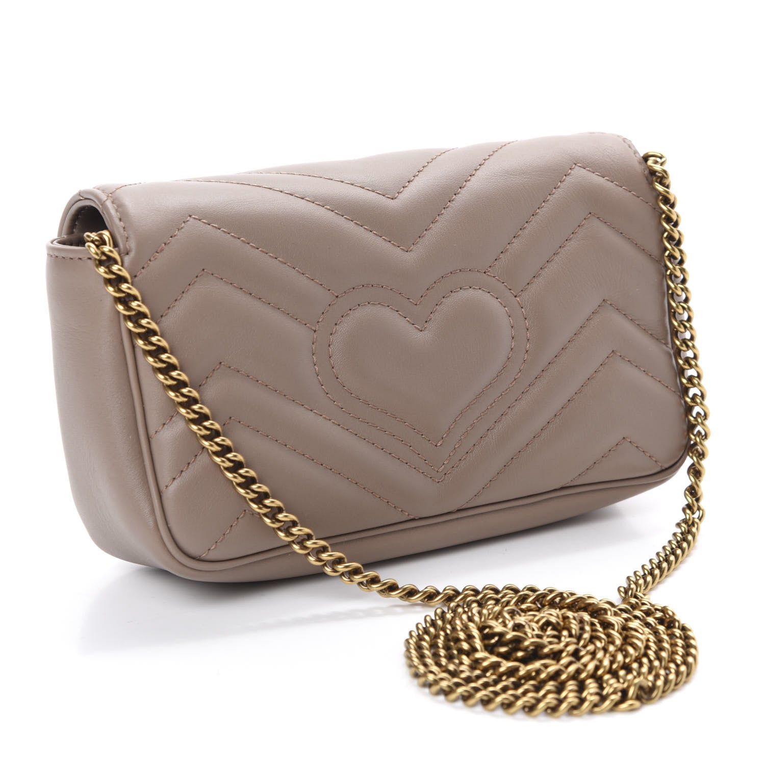 Gucci Calfskin Matelasse Super Mini GG Marmont Shoulder Bag Porcelain Rose 3 of 11