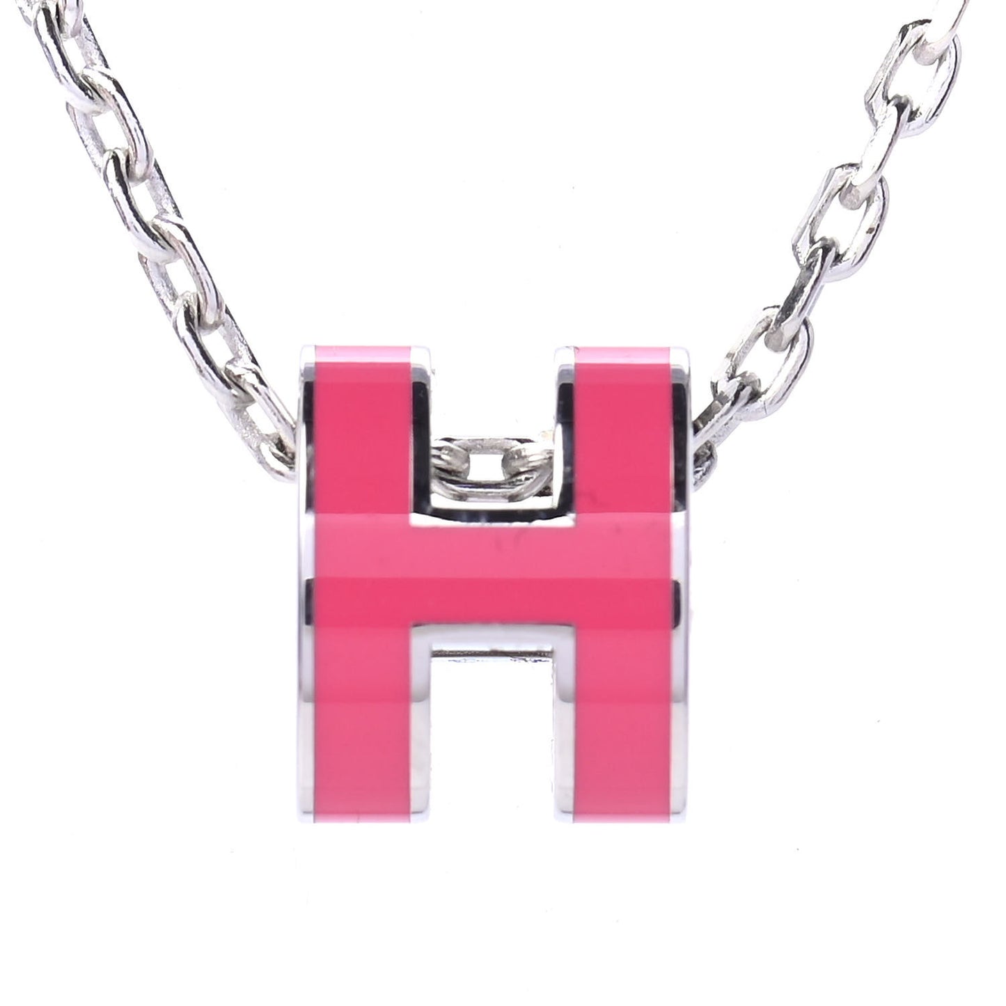 Lacquered Palladium Mini Pop H Pendant Necklace Rose Extreme