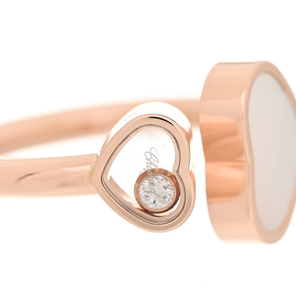 Chopard 18K Rose Gold Diamond Mother of Pearl Happy Hearts Ring 52 6 5 of 10