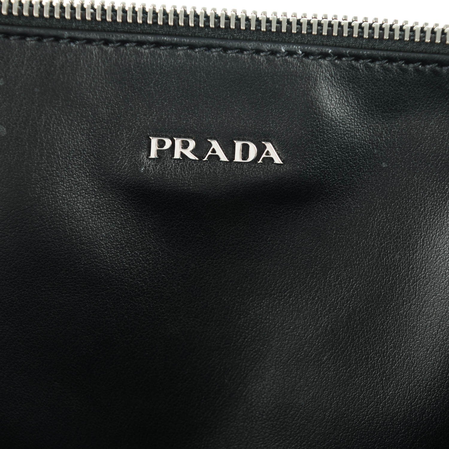 Prada Soft Calf Shopping Tote Black Celeste 6 of 9