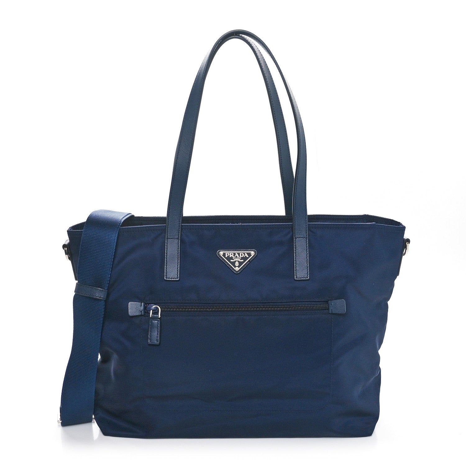 Prada Tessuto Nylon Saffiano Tote Baltico 1 of 9