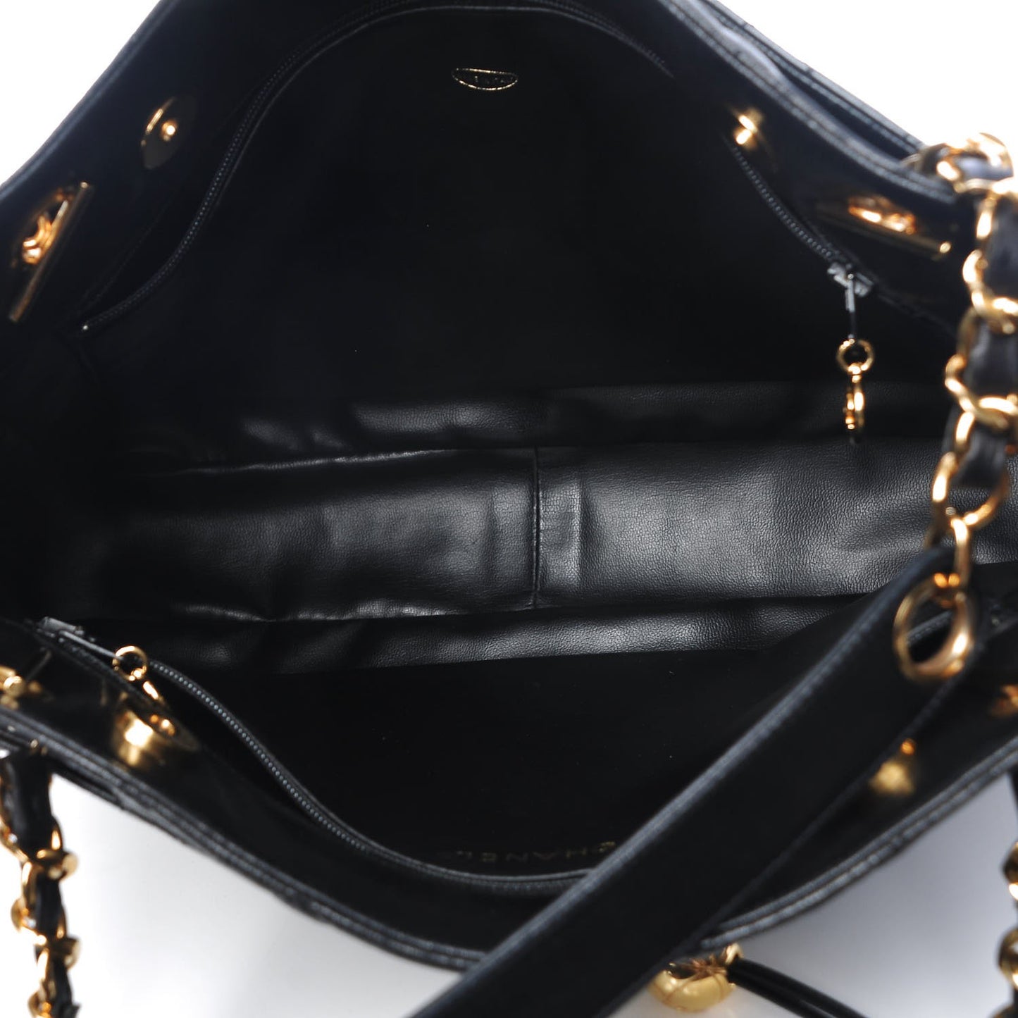 Lambskin Quilted Shoulder Bag Black