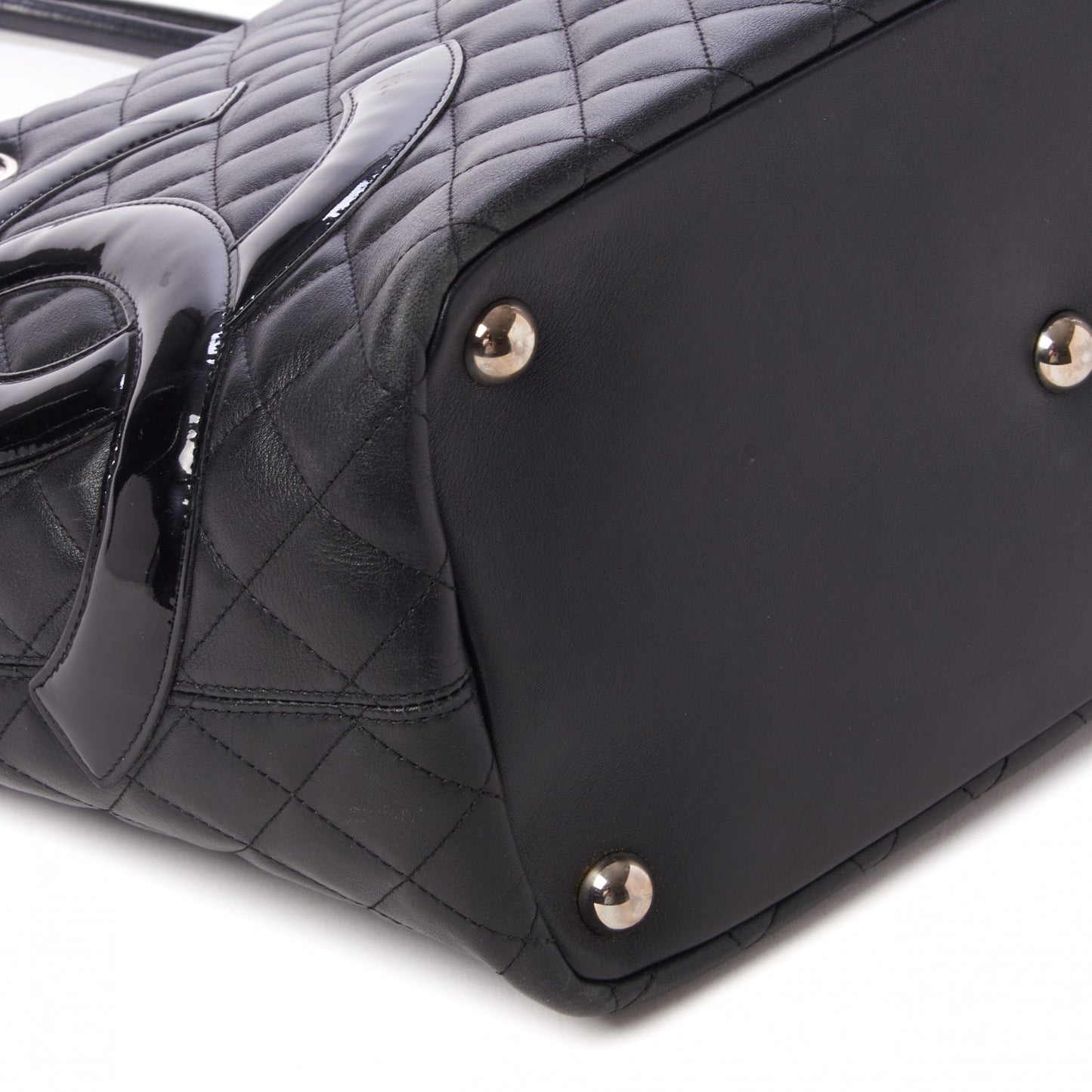 Calfskin Quilted Large Cambon Tote Black