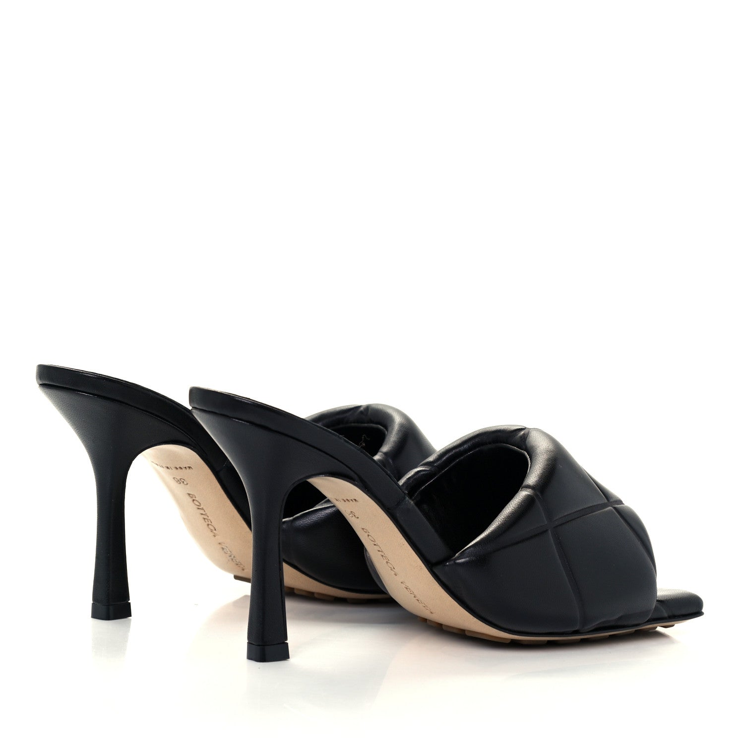 Bottega Veneta Nappa Quilted Rubber Lido Mule Sandals 36 Black 4 of 10