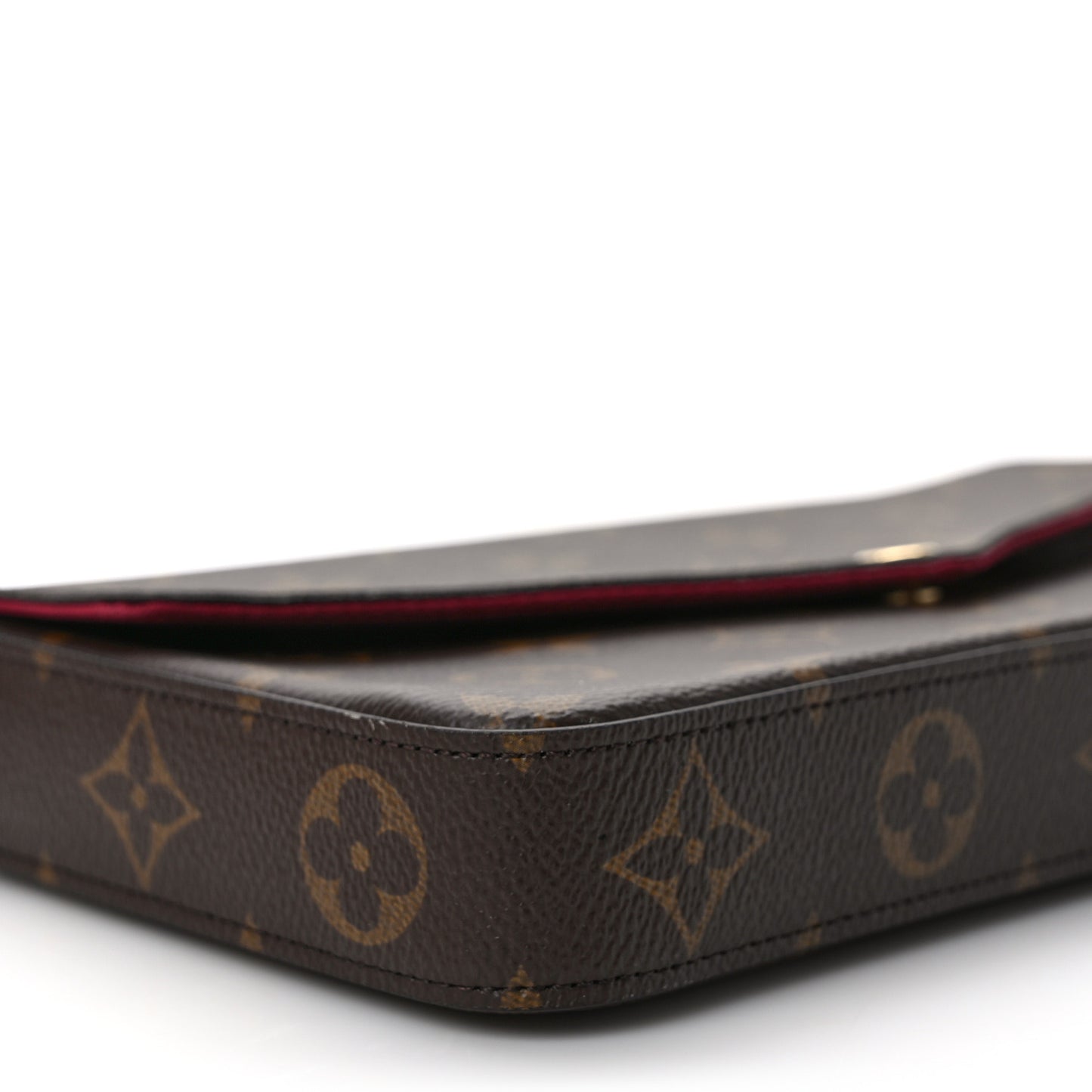 Monogram Pochette Felicie Chain Wallet Fuchsia