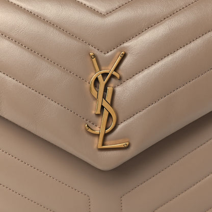Saint Laurent Calfskin Y Quilted Monogram Medium Loulou Chain Satchel Dark Beige 14 of 14