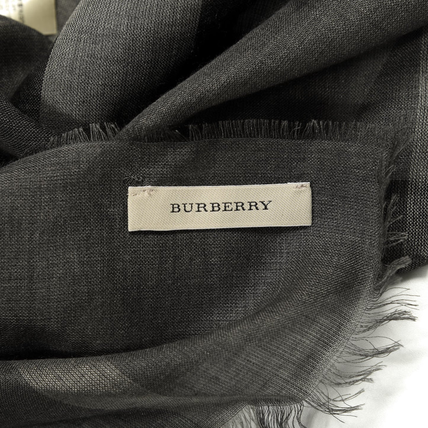 Wool Silk Gauze Giant Exploded Check Scarf Charcoal