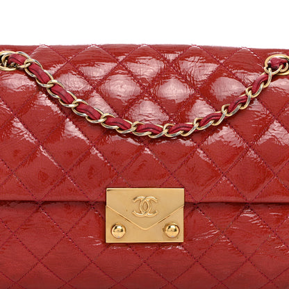 Chanel Patent Goatskin Quilted Small 3 Pocket Accordion Flap Red 8 of 10