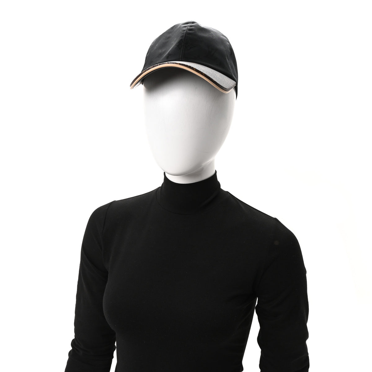 Polyester Silk Monogram LV Get Ready Cap M Black
