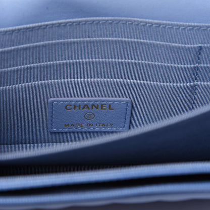 Chanel Lambskin Quilted Mini Wallet On Chain WOC Light Blue 6 of 10