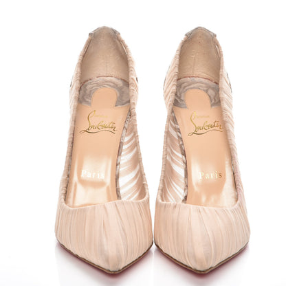 Christian Louboutin Chiffon Follies Draperia 100 Pumps 40 Beige 2 of 9