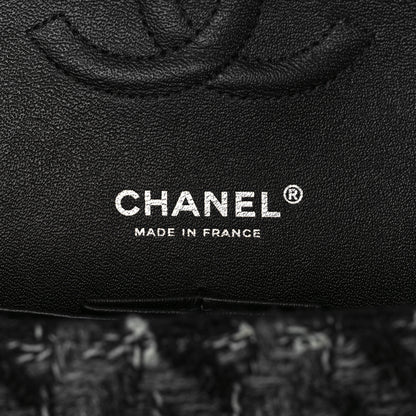 Chanel Tweed Medium Double Flap Black Grey 6 of 9