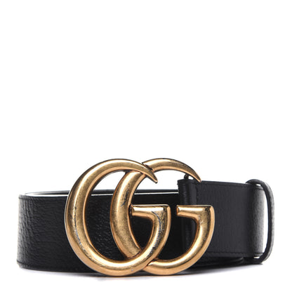Gucci Textured Calfskin Double G 40mm Belt 80 32 Black 1 of 8