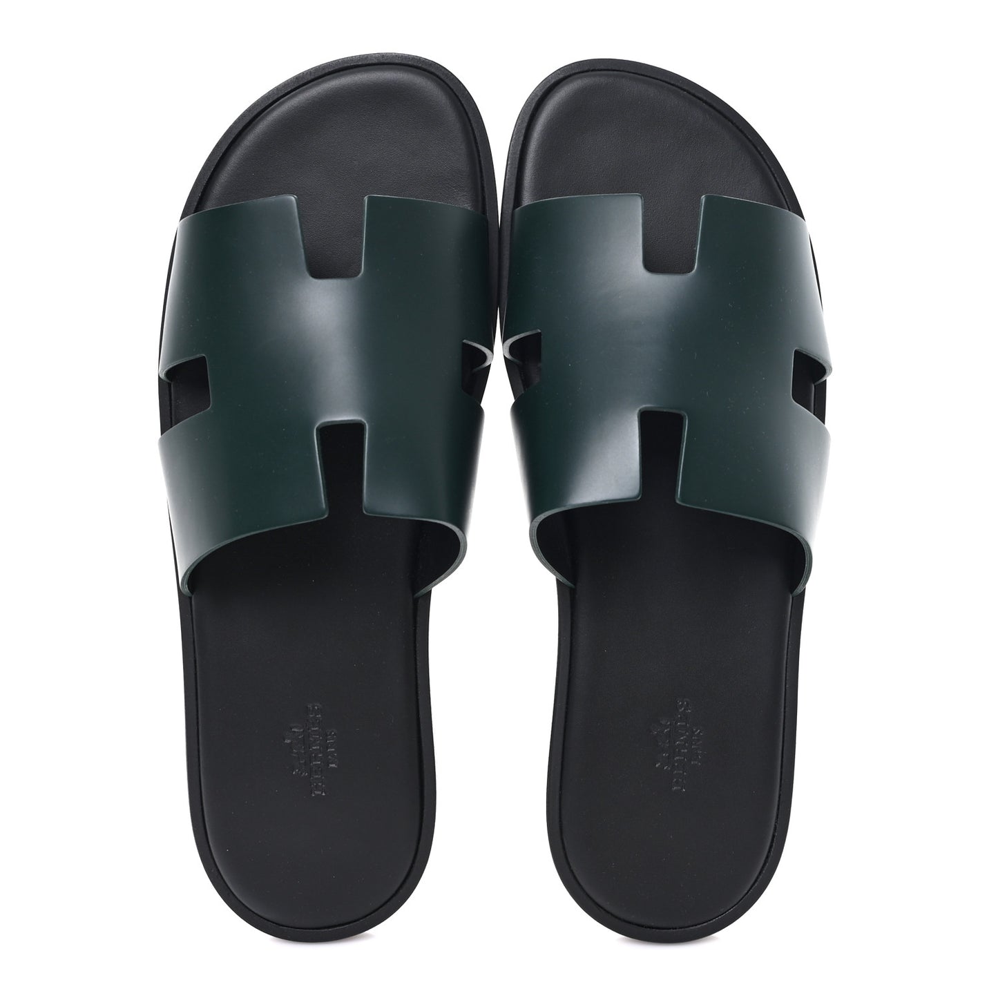 Calfskin Mens Izmir Sandals 44 Vert Fonce