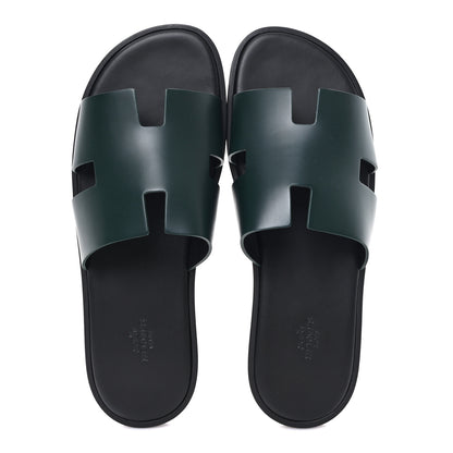 Hermes Calfskin Mens Izmir Sandals 44 Vert Fonce 2 of 10