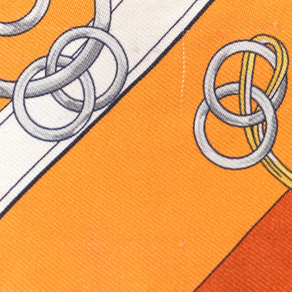Hermes Silk Brides et Gris Twilly Orange Jaune Rose 5 of 5