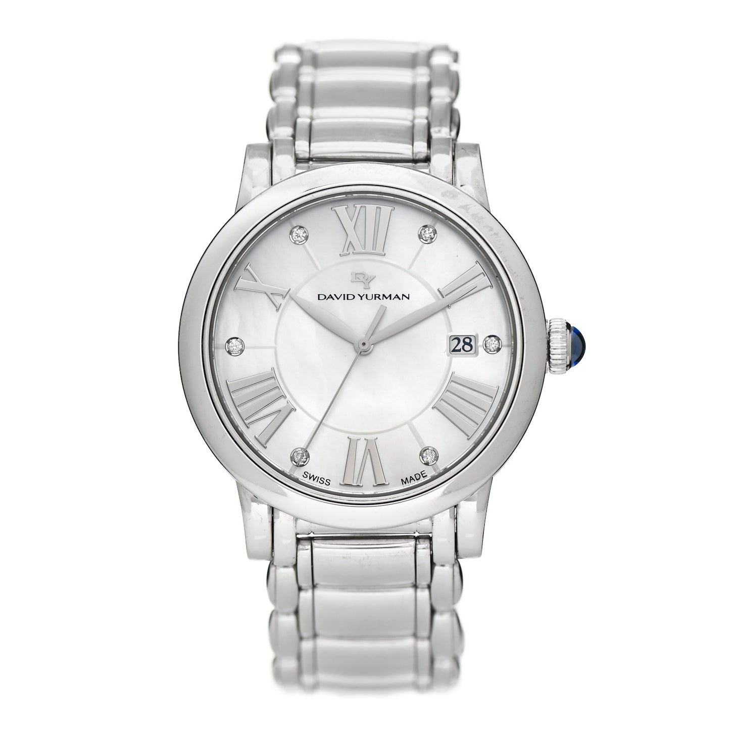 Stainless Steel Diamond Mother of Pearl 38mm Classic Quartz Watch