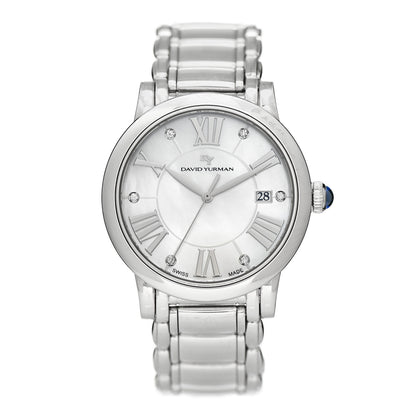 David Yurman Stainless Steel Diamond Mother of Pearl 38mm Classic Quartz Watch 1 of 5