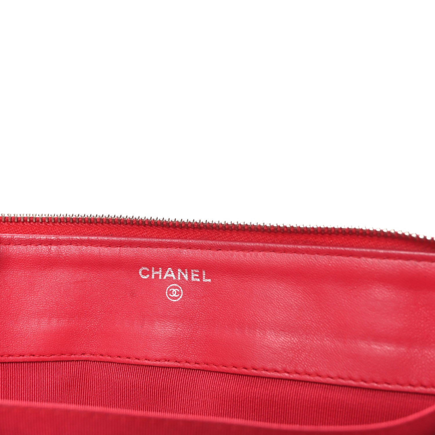 Chanel Lambskin Quilted Large Zipped Clutch Dark Pink 6 of 8