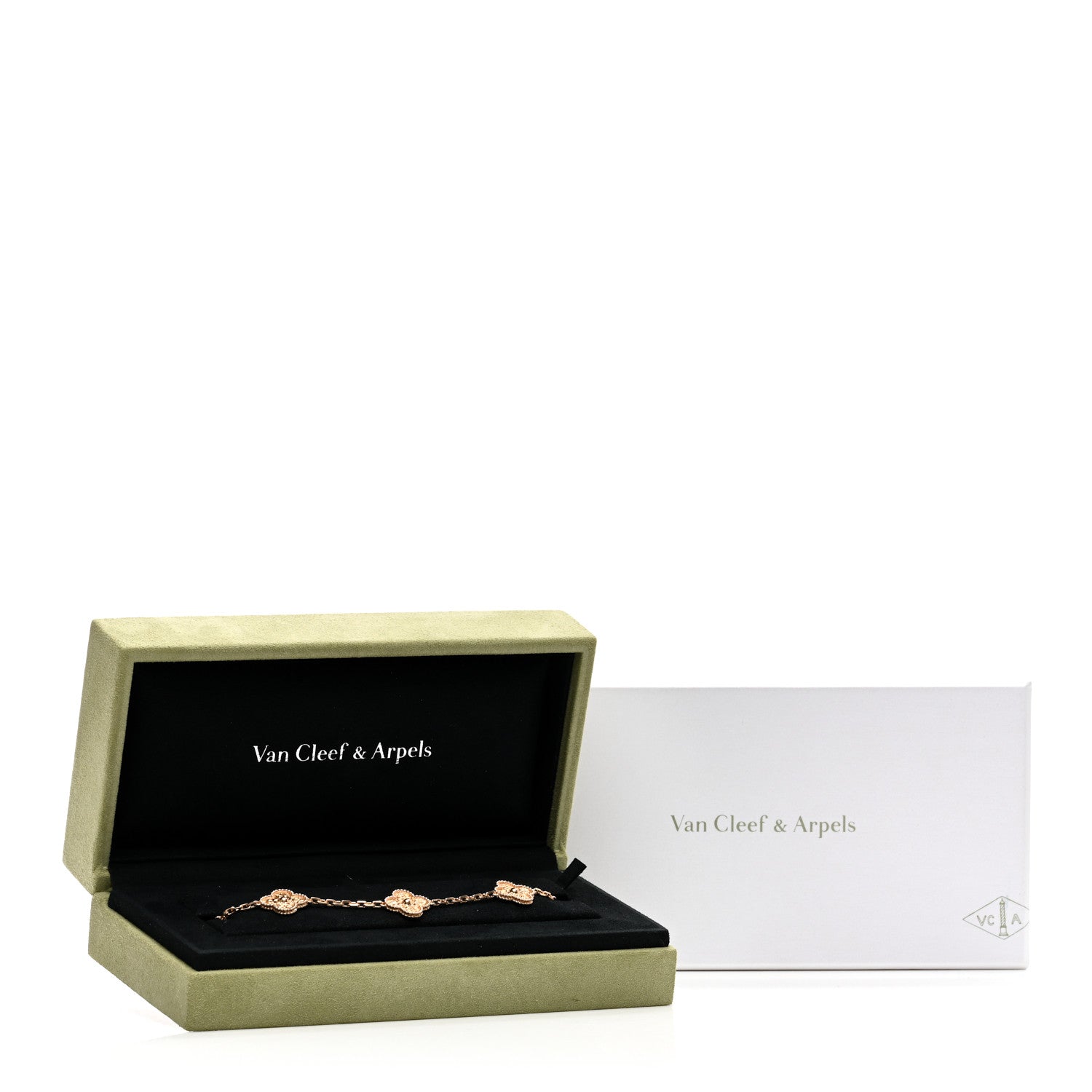 Van Cleef & Arpels 18K Rose Gold 5 Motifs Vintage Alhambra Bracelet 4 of 4