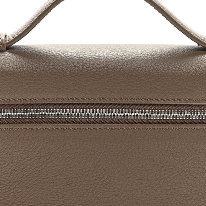 Loro Piana Grained Calfskin L19 Extra Pocket Pouch Warm Mastic 7 of 9