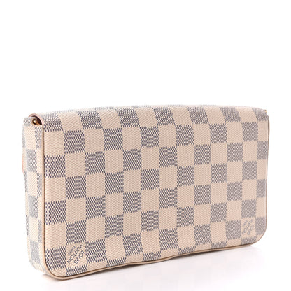 Louis Vuitton Damier Azur Pochette Felicie Chain Wallet Rose Ballerine 3 of 10