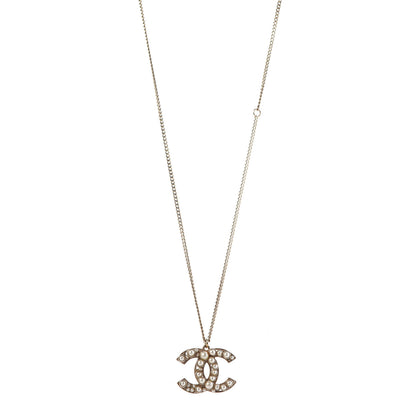 Chanel Pearl CC Pendant Necklace Gold 1 of 5