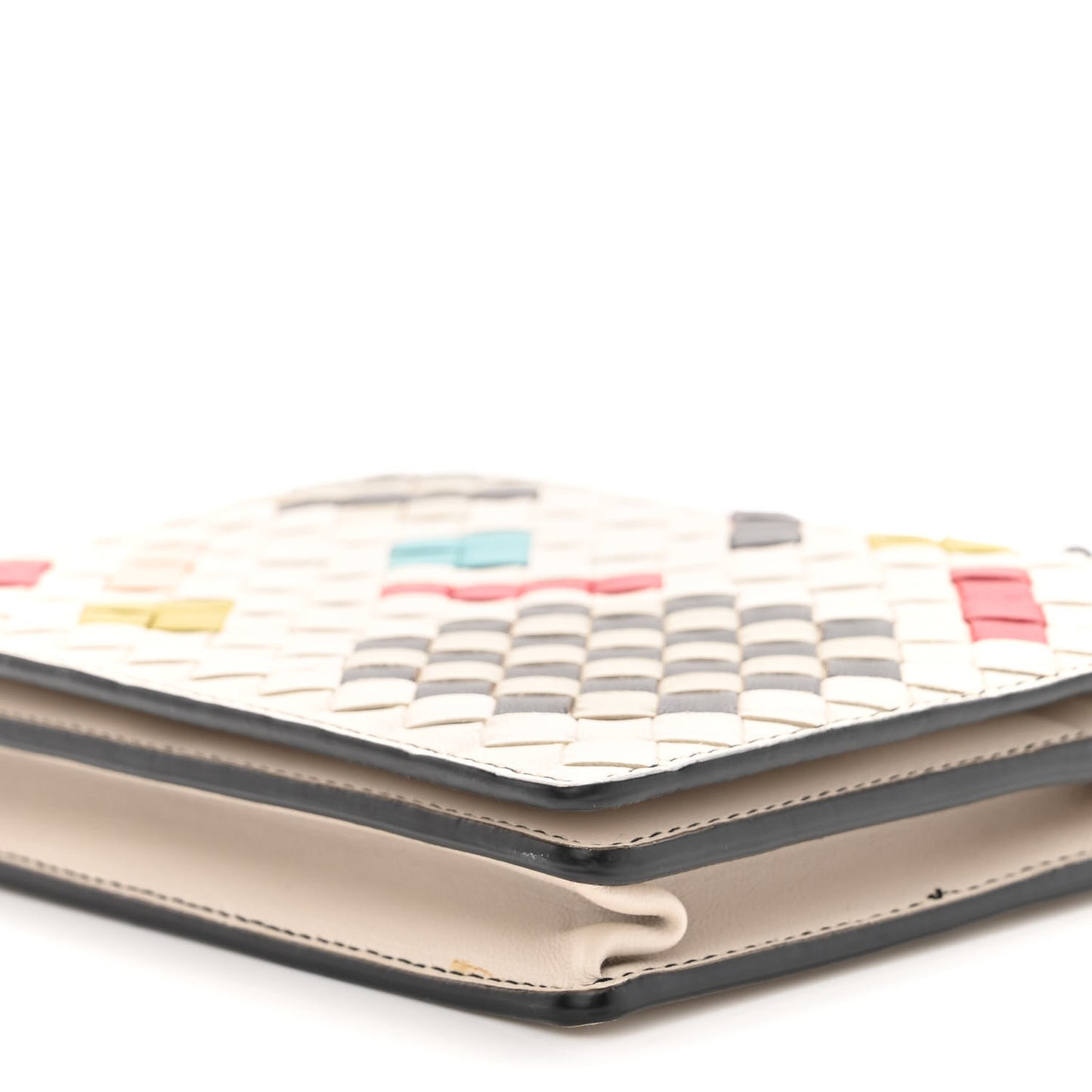 Nappa Intrecciato Chain Wallet Mist Abstract