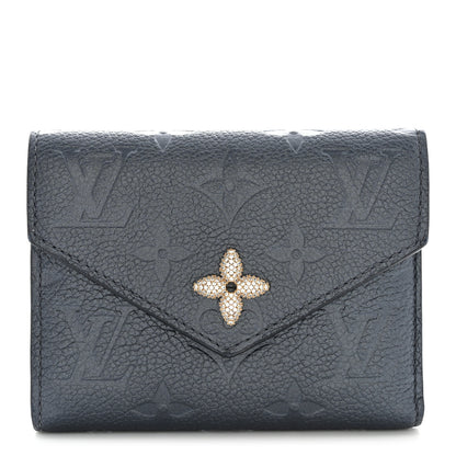 Louis Vuitton Empreinte Monogram Flower Victorine Wallet Navy Blue 1 of 10
