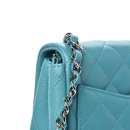 Chanel Lambskin Quilted Mini Square Flap Turquoise 10 of 13