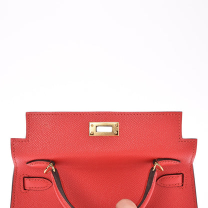 Hermes Epsom Mini Kelly Sellier 20 Rouge Tomate 28 of 29