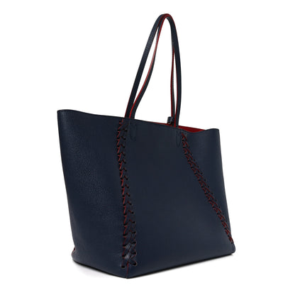 Louis Vuitton Calfskin Braided Lockme Cabas Marine Rouge 3 of 9