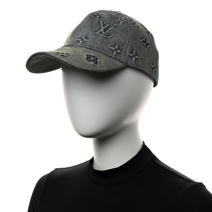 Louis Vuitton Monogram Washed Denim Cap L Blue 2 of 8
