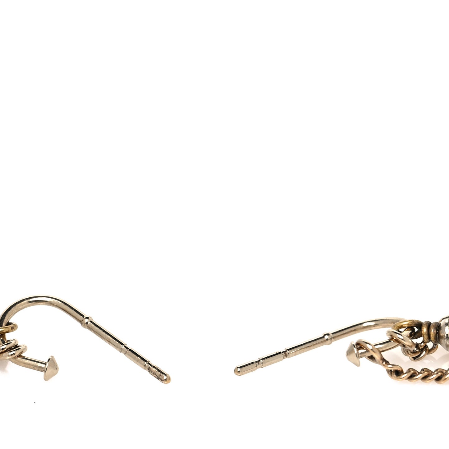 Pearl Crystal CC No 5 Drop Earrings Gold White