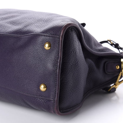 Prada Vitello Daino Shopping Satchel Uva 7 of 11