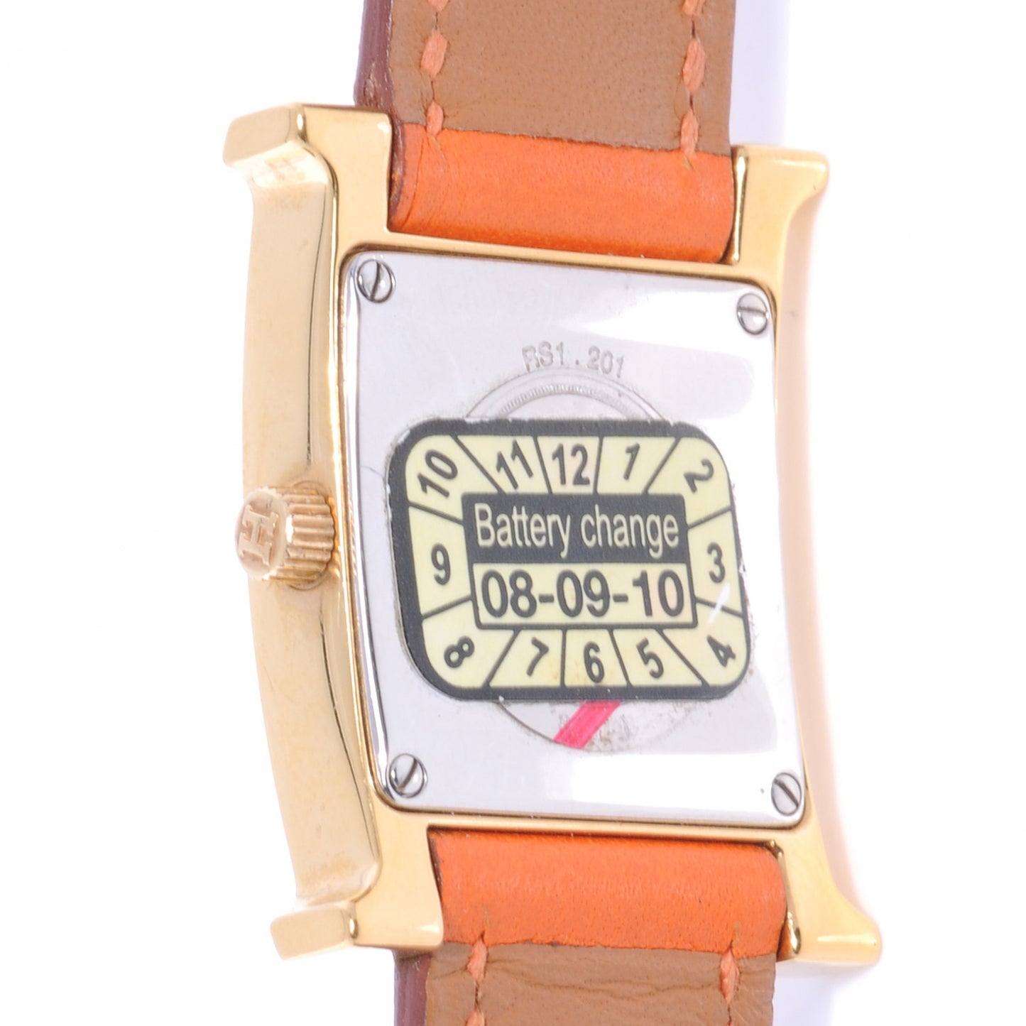 Stainless Steel Swift 21mm Heure H Hour Quartz Watch Orange