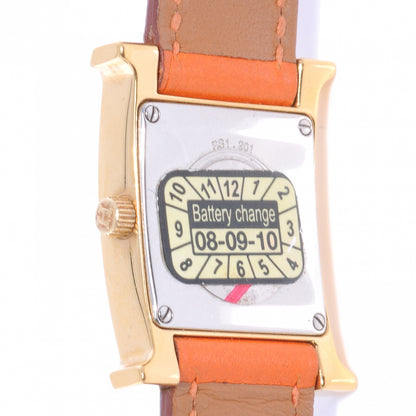Hermes Stainless Steel Swift 21mm Heure H Hour Quartz Watch Orange 7 of 7