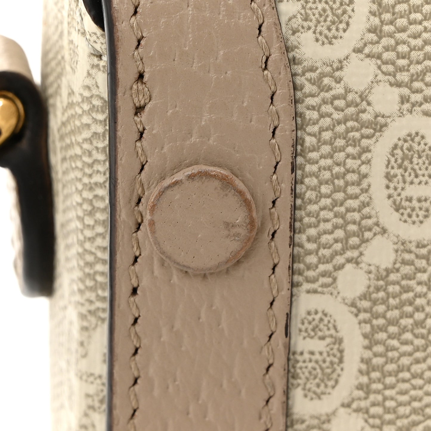 GG Supreme Monogram Textured Dollar Calfskin Mini Horsebit 1955 Shoulder Bag Beige Mystic White Oatmeal