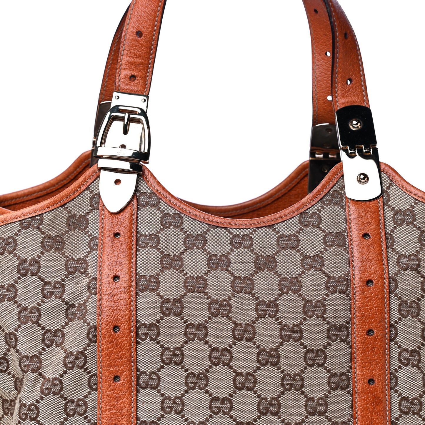 Monogram Horsebit Large Glam Shoulder Bag Brown
