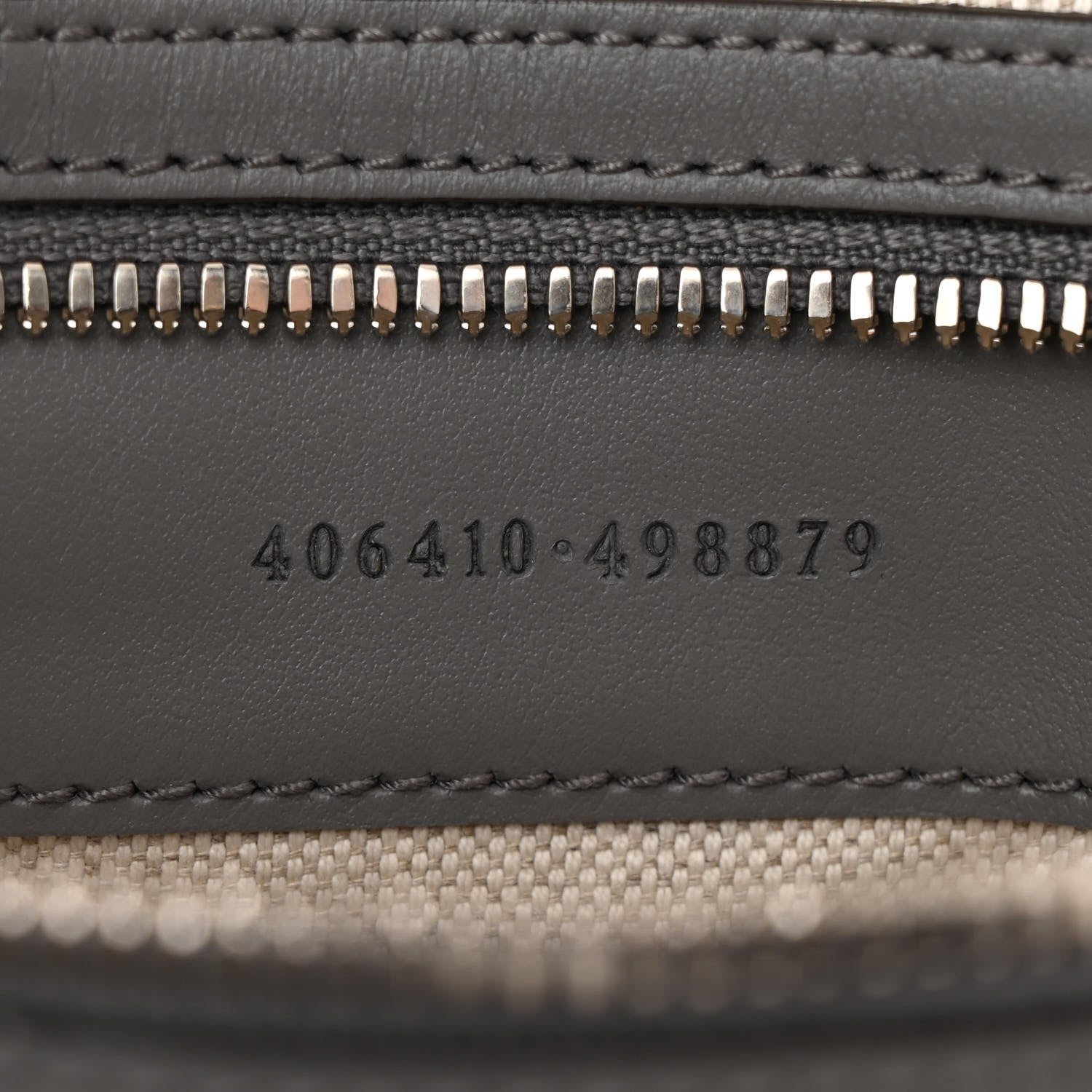 Gucci Calfskin GG Tennis Embossed Small Flat Messenger Bag Grey 7 of 9